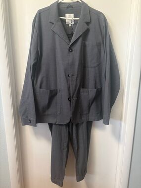 Free Assembly Men's Gray Casual Blazer & Pant Set